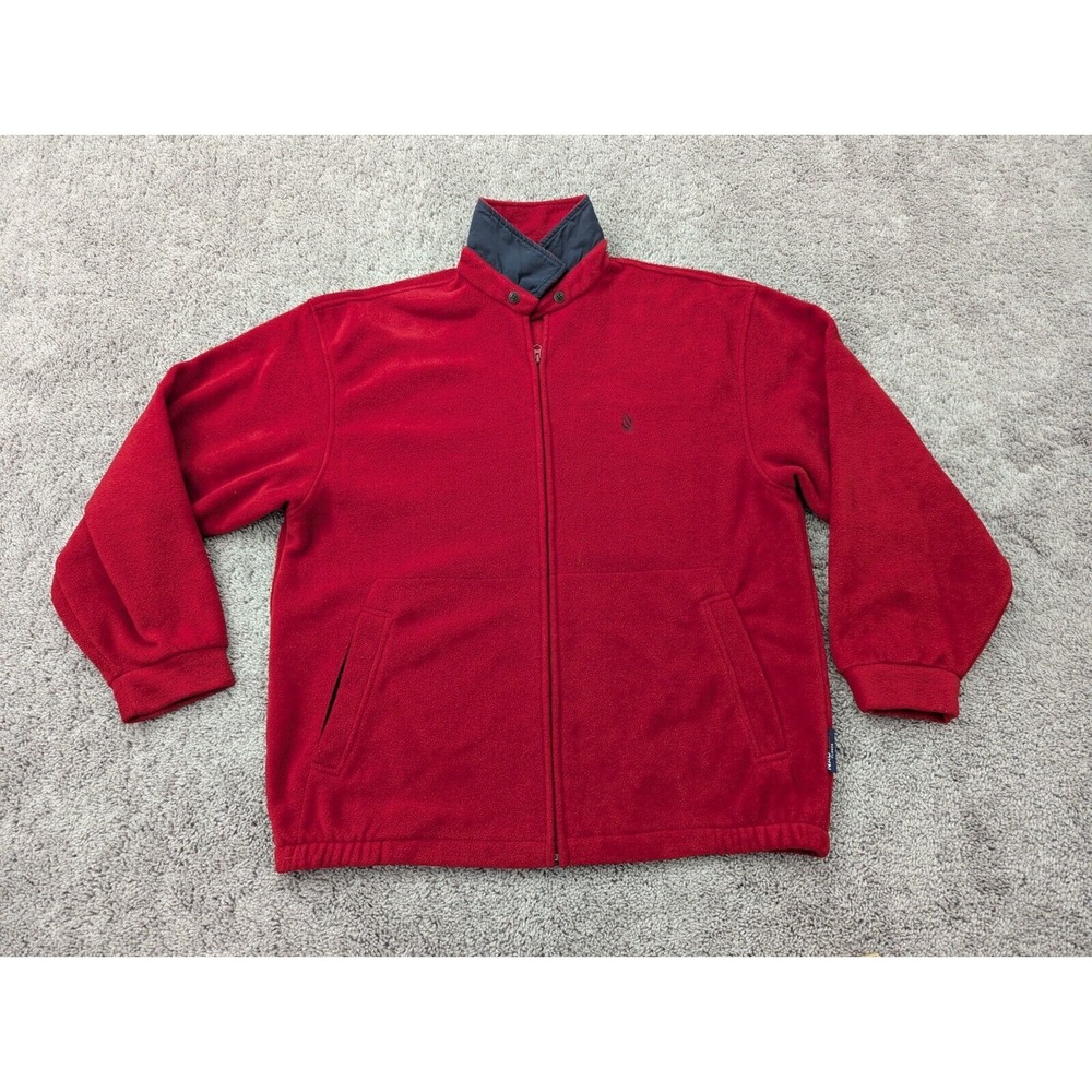 Vintage Nautica Jacket Mens Extra Large Full Zip Fleece Made in USA 1990s